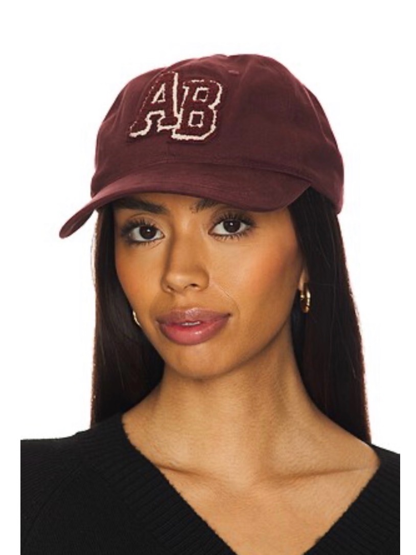 Anine Bing Jeremy Baseball Cap Letterman In Dark Burgundy